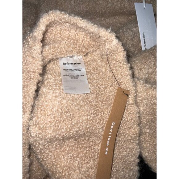 REFORMATION New Alpaca Linen Blend Ambrose Boucle Sweater in Ginger size Large - Picture 9 of 16